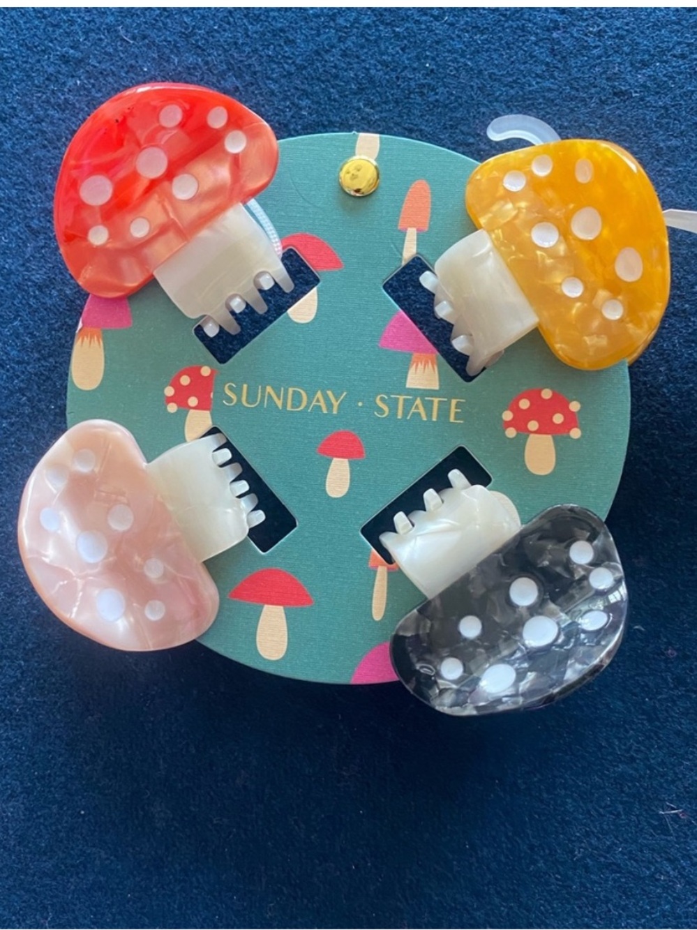 Sunday State Mushroom Hair Clips - Red, Yellow, Pink, Black🍄fun for all ages!!!!